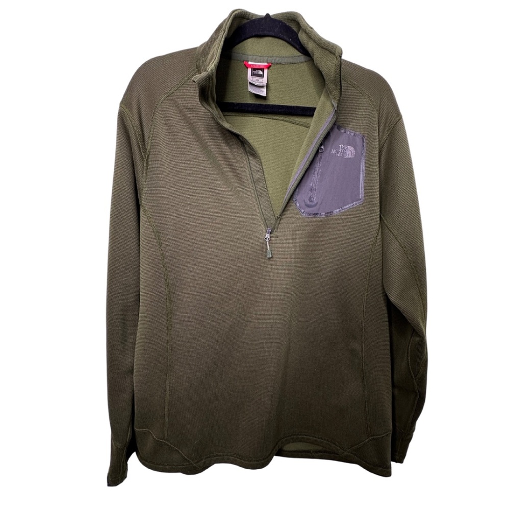 The North Face - Men’s Green Pullover 1/4 Zip Large